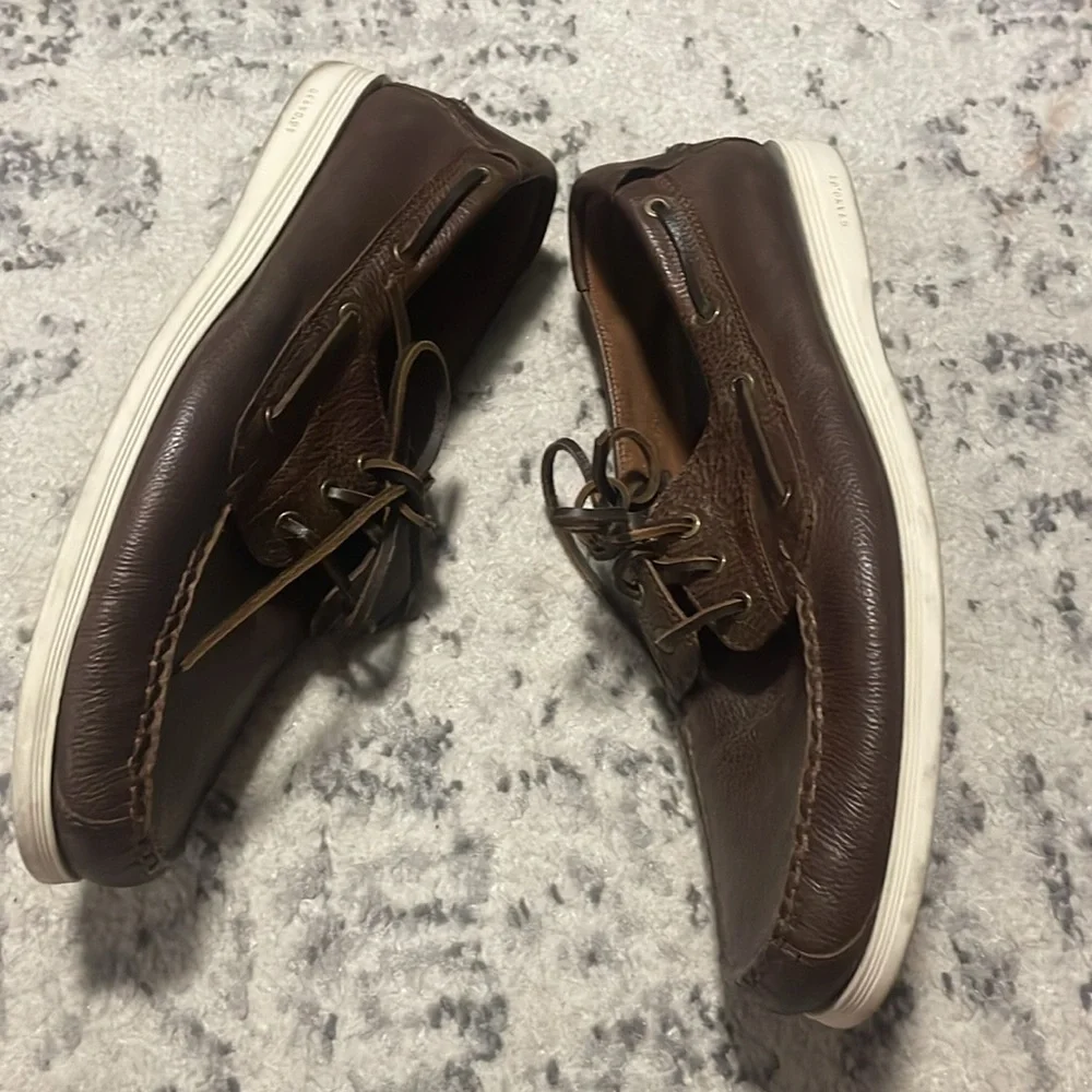 Cole Haan Harpswell brown leather boat shoes size 10.5 C28865 ·